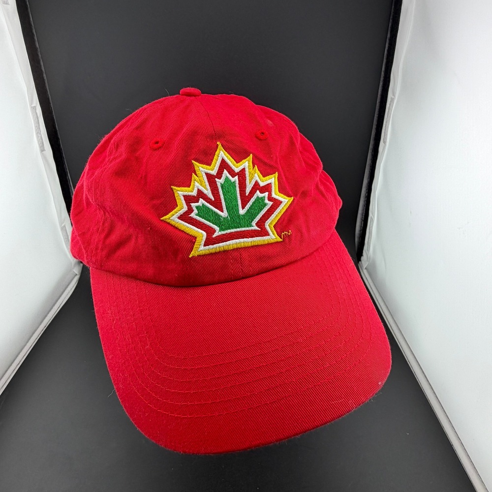 Molson Canadian Red Cotton Baseball Cap Embroidered Maple Leaf Beer Promo Hat
